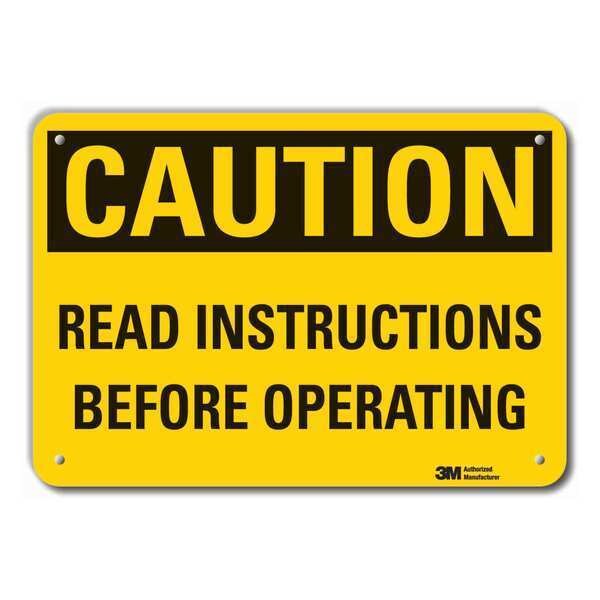 Caution Sign, 10 in H, 14 in W, Plastic, English, LCU3-0349-NP_14x10
