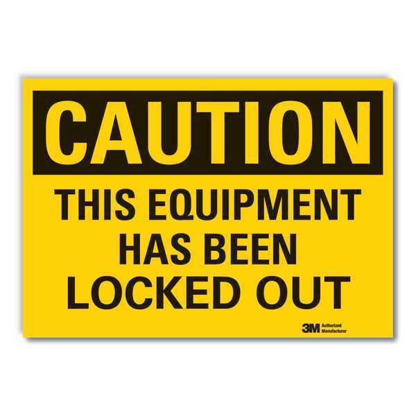 Lockout Tagout Caution Reflective Label, 10 in Height, 14 in Width, Reflective Sheeting, English