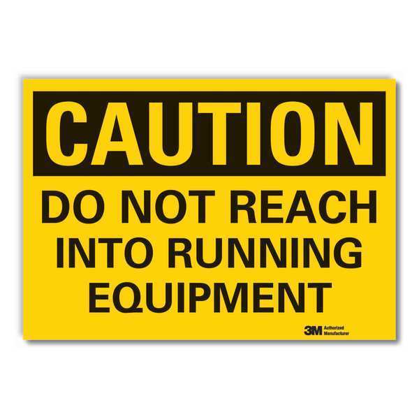 Machine & Operation Caution Reflective Label, 7 in Height, 10 in Width, Reflective Sheeting
