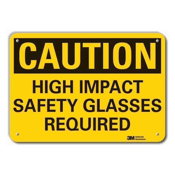 Caution Sign, 10 in. H, Alum, High Impact