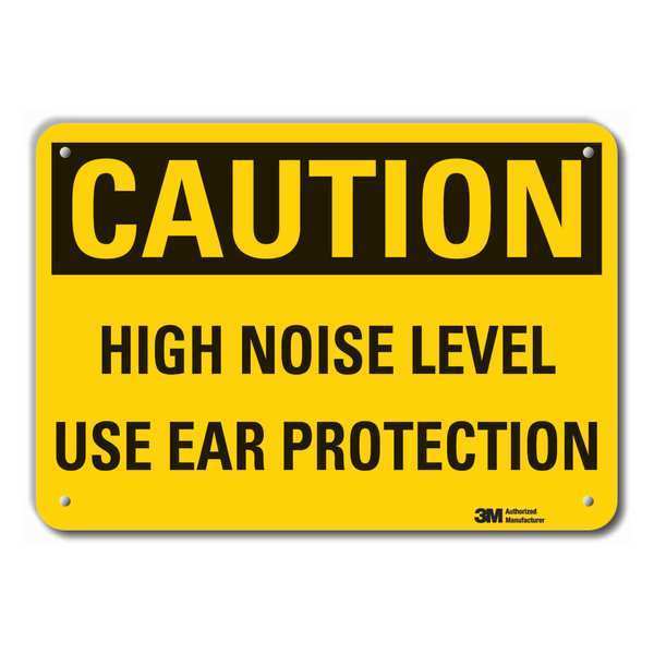 Caution Sign, 10 in. H, Alum, High Noise