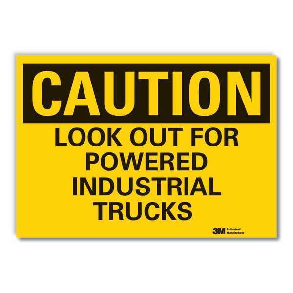 Lift Truck Traffic Caution Reflective Label, 5 in H, 7 in W, LCU3-0374-RD_7x5