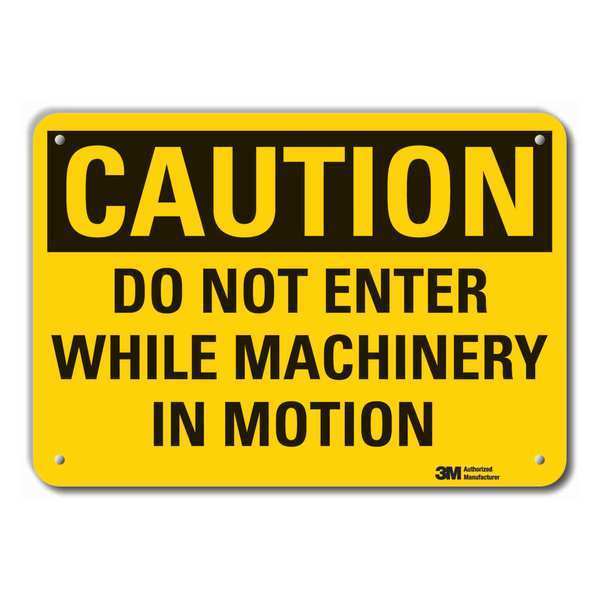 Caution Sign, 10 in. H, Alum, Do Not Enter, 10 in Height, 14 in Width, Aluminum, Horizontal Rectangle
