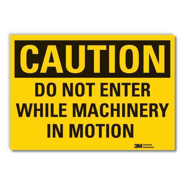 Caution Sign, 7 in Height, 10 in Width, Non-PVC Polymer, Vertical Rectangle, English