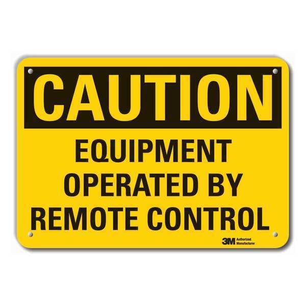 Caution Sign, 10 in Height, 14 in Width, Plastic, Horizontal Rectangle, English