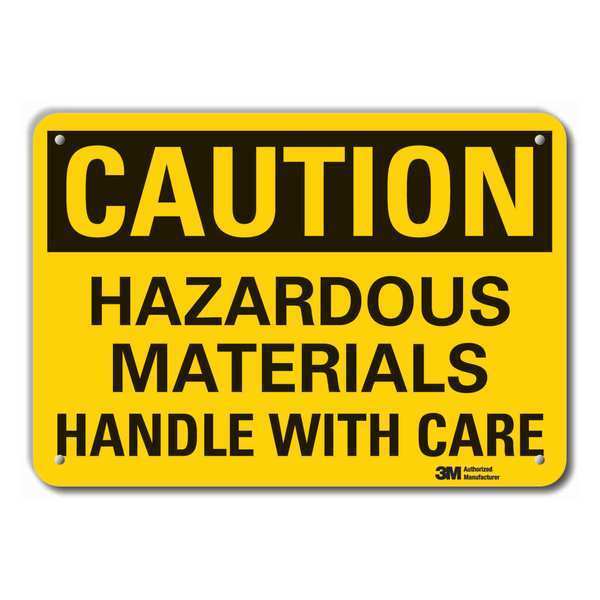 Caution Sign, 7 in H, 10 in W, Plastic, Vertical Rectangle, English, LCU3-0362-NP_10x7