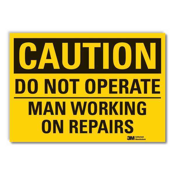 Machine & Operation Caution Reflective Label, 3 1/2 in Height, 5 in Width, Reflective Sheeting