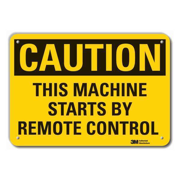Caution Sign, 10 in Height, 14 in Width, Plastic, Horizontal Rectangle, English