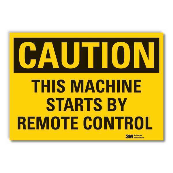 Machine & Operation Caution Reflective Label, 7 in Height, 10 in Width, Reflective Sheeting