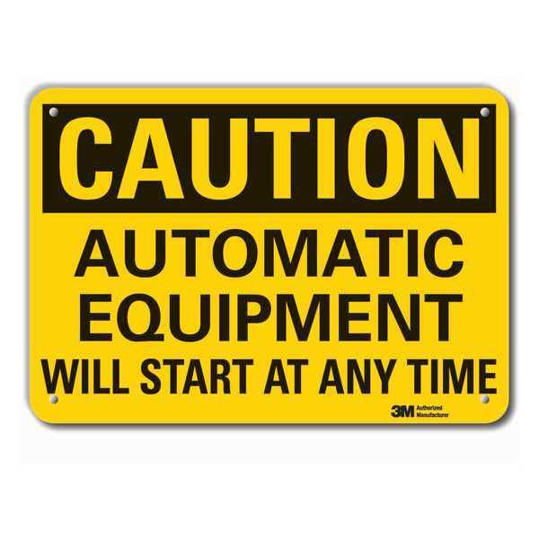 Caution Sign, 7 in Height, 10 in Width, Plastic, Vertical Rectangle, English
