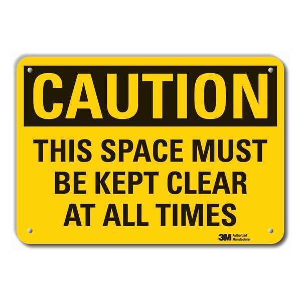 Caution Sign, 10 in. H, Aluminum, 10 in Height, 14 in Width, Aluminum, Horizontal Rectangle, English
