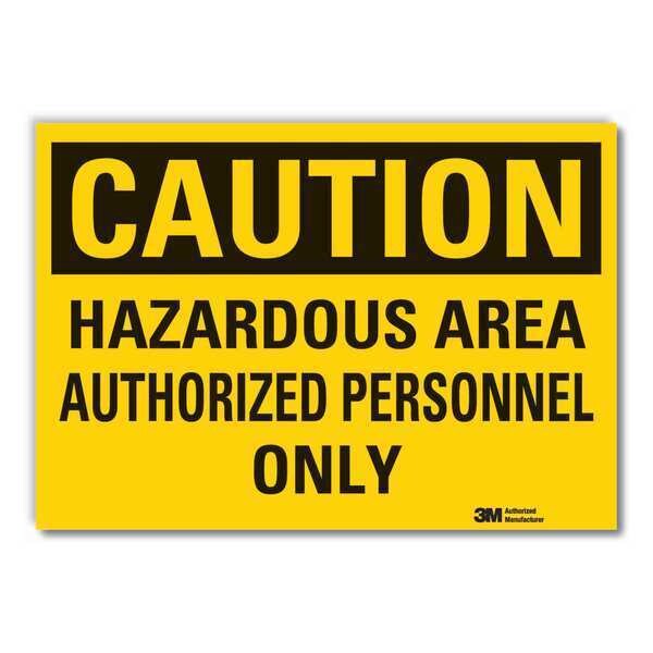 Caution Sign, 10 in Height, 14 in Width, Non-PVC Polymer, Horizontal Rectangle, English
