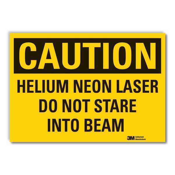 Caution Sign, 10 in H, 14 in W, Non-PVC Polymer, Horizontal Rectangle, LCU3-0377-ED_14x10