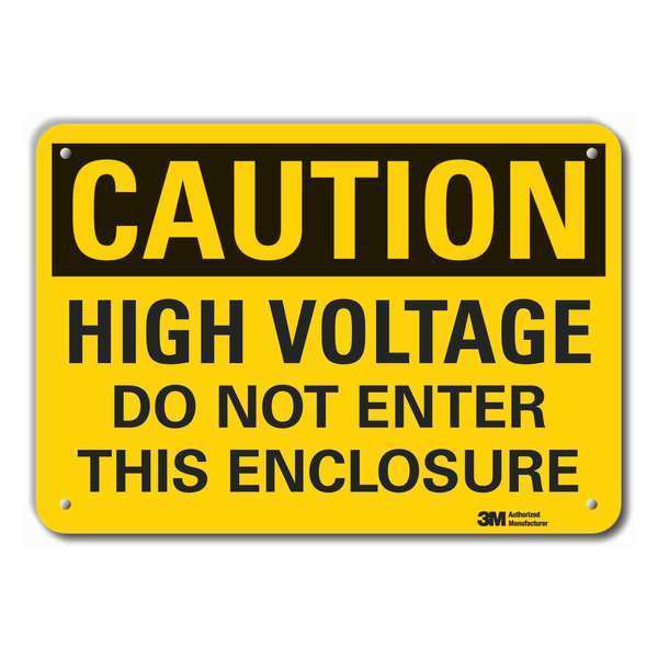 Caution Sign, 10 in. H, Alum, High Voltage