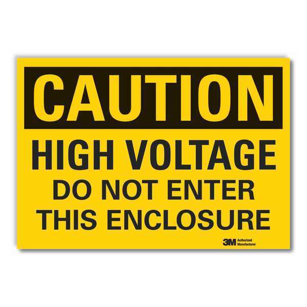 Caution Sign, 5 in. H, Vinyl, High Voltage