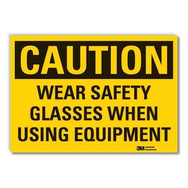 Caution Sign, 3-1/2 in. H, Vinyl, LCU3-0380-RD_5x3.5