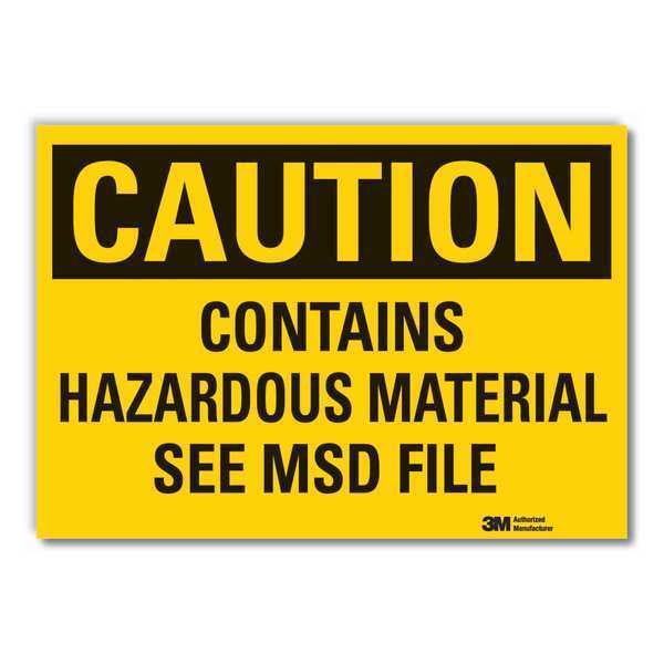 Hazardous Materials Caution Reflective Label, 7 in H, 10 in W, LCU3-0383-RD_10x7