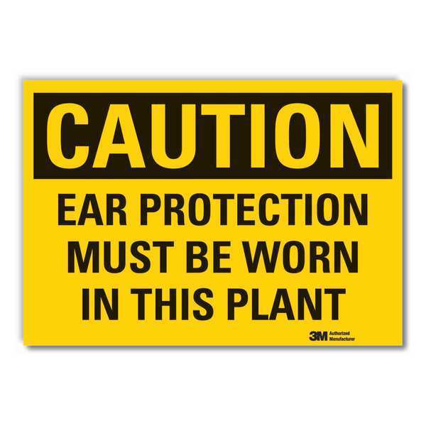 Caution Sign, 10 in. H, Vinyl, LCU3-0384-RD_14x10
