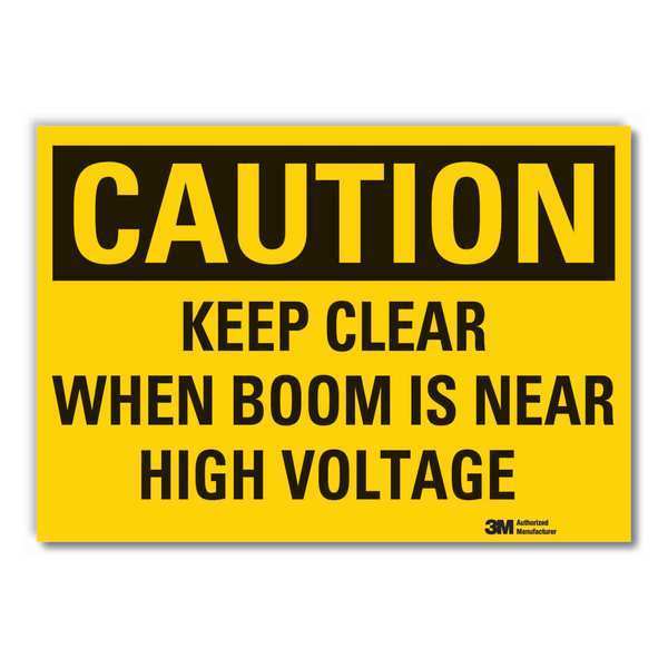 Caution Sign, 5 in. H, Vinyl, Keep Clear