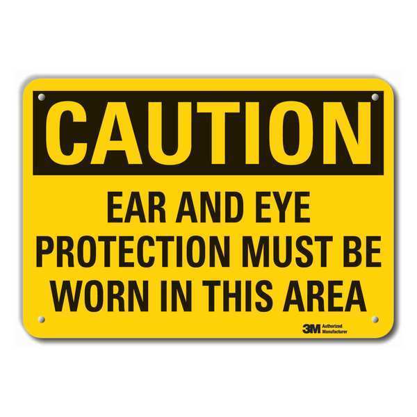 Caution Sign, 7 in. H, Aluminum, LCU3-0406-RA_10x7