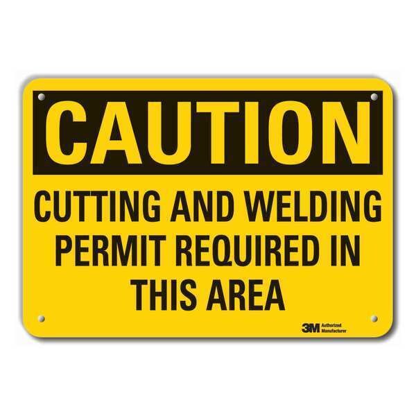 Caution Sign, 7 in Height, 10 in Width, Plastic, Vertical Rectangle, English