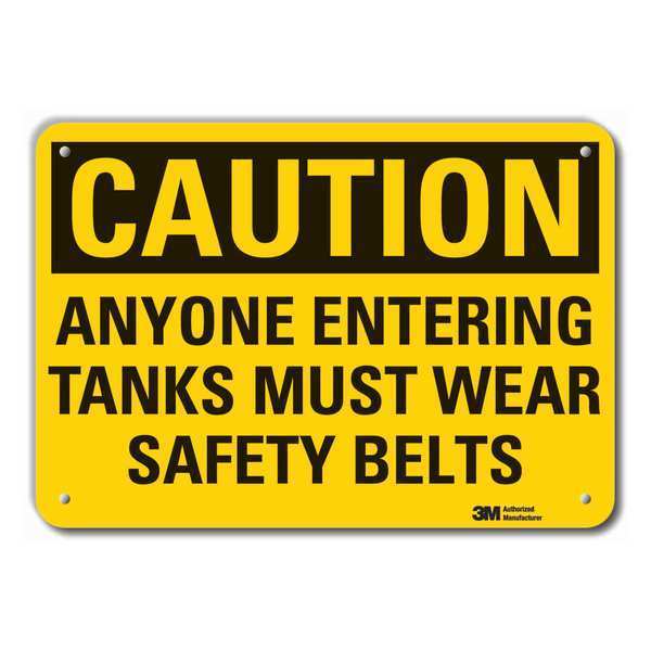 Caution Sign, 10 in. H, Aluminum