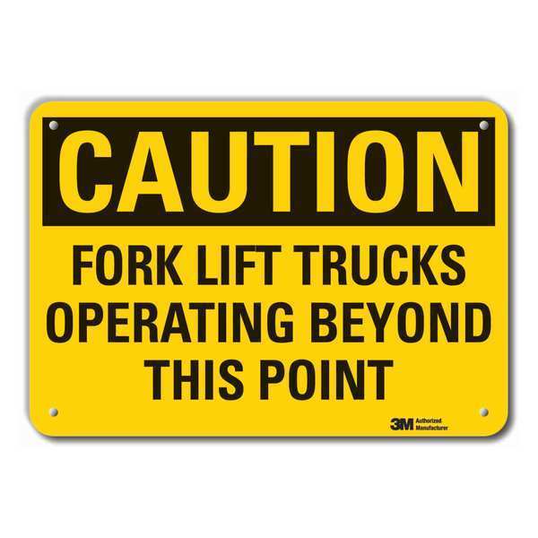 Caution Sign, 10 in H, 14 in W, Plastic, Horizontal Rectangle, English, LCU3-0398-NP_14x10