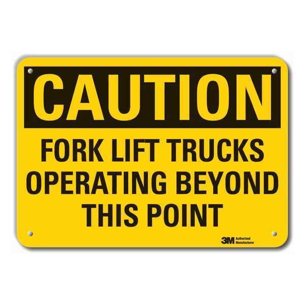 Caution Sign, 10 in. H, Aluminum, 10 in H, 14 in W, Aluminum, Horizontal Rectangle, LCU3-0398-RA_14x10