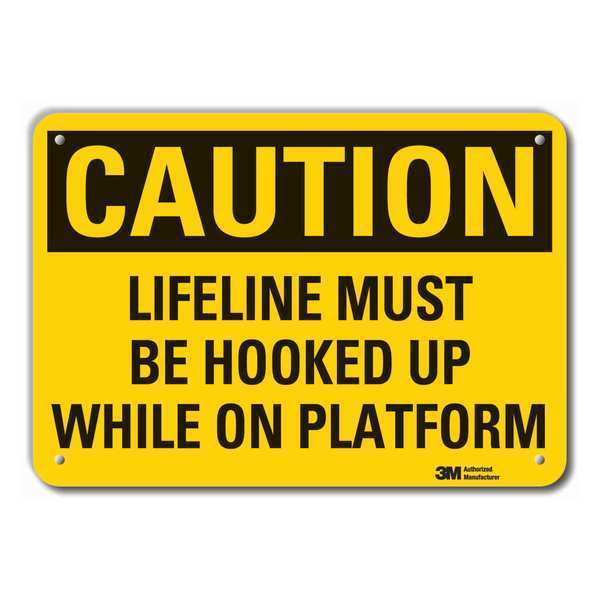 Caution Sign, 10 in H, 14 in W, Plastic, Horizontal Rectangle, English, LCU3-0400-NP_14x10