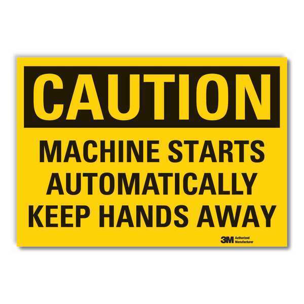 Caution Sign, 10 in Height, 14 in Width, Reflective Sheeting, Horizontal Rectangle, English