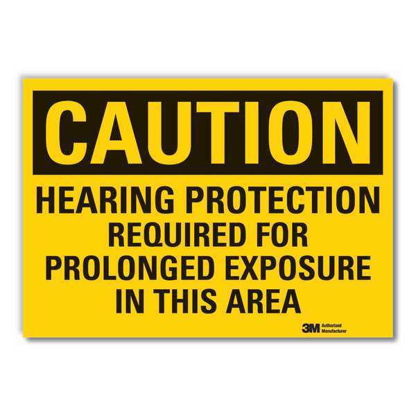 Caution Sign, 7 in H, Vinyl, Hearing Prot.