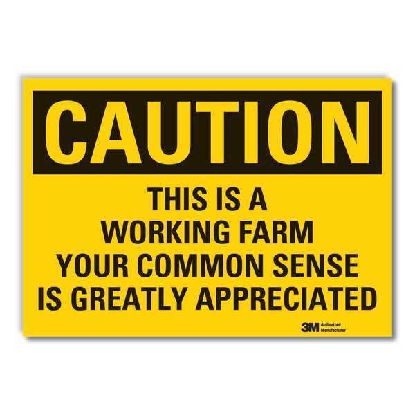 Caution Sign, 5 in H, Vinyl, This is A Work, LCU3-0457-RD_7x5
