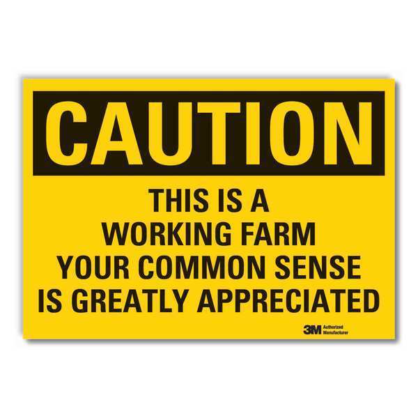 Caution Sign, 3-1/2 in. H, Vinyl, LCU3-0457-RD_5x3.5