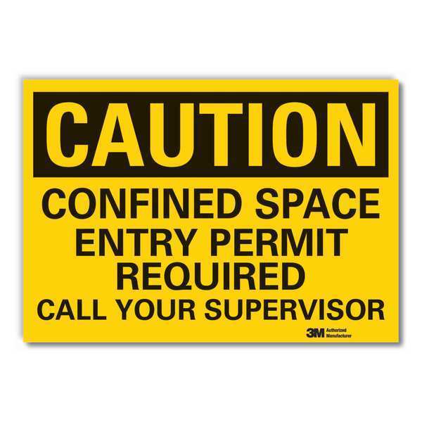 Caution Sign, 10 in. H, Vinyl, LCU3-0445-RD_14x10