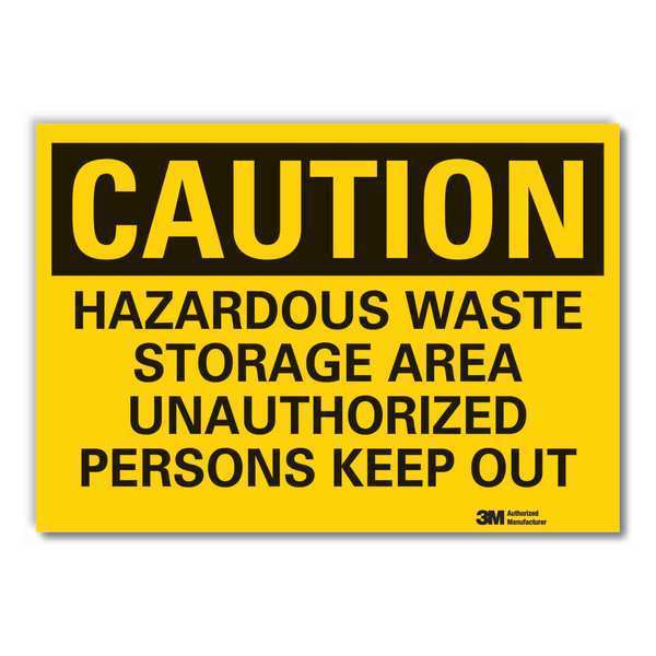 Caution Sign, 7 in H, 10 in W, Non-PVC Polymer, Vertical Rectangle, English, LCU3-0448-ED_10x7