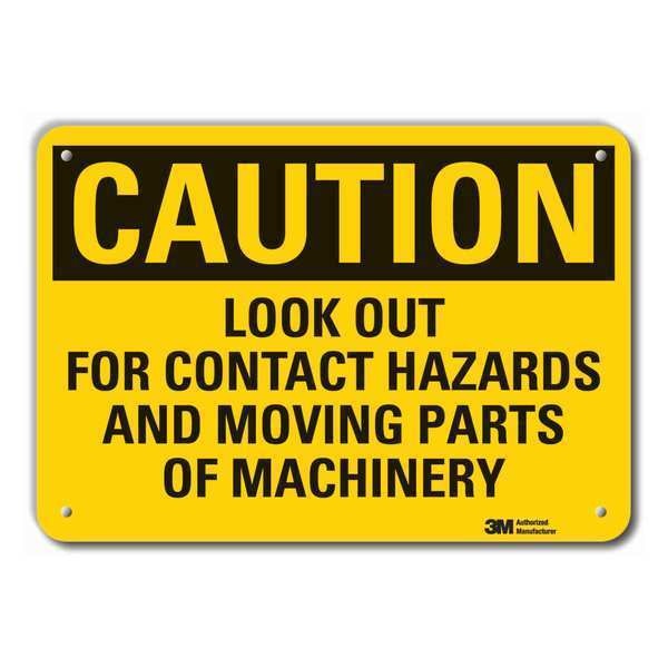 Caution Sign, 7 in Height, 10 in Width, Plastic, Vertical Rectangle, English