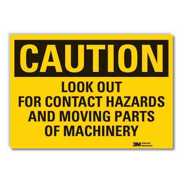 Machine & Operation Caution Reflective Label, 10 in Height, 14 in Width, Reflective Sheeting