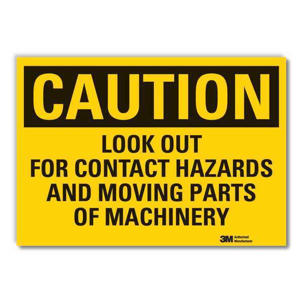 Machine & Operation Caution Reflective Label, 3 1/2 in Height, 5 in Width, Reflective Sheeting