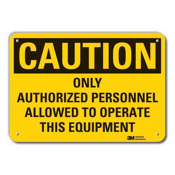 Caution Sign, 7 in H, 10 in W, Plastic, Vertical Rectangle, English, LCU3-0453-NP_10x7
