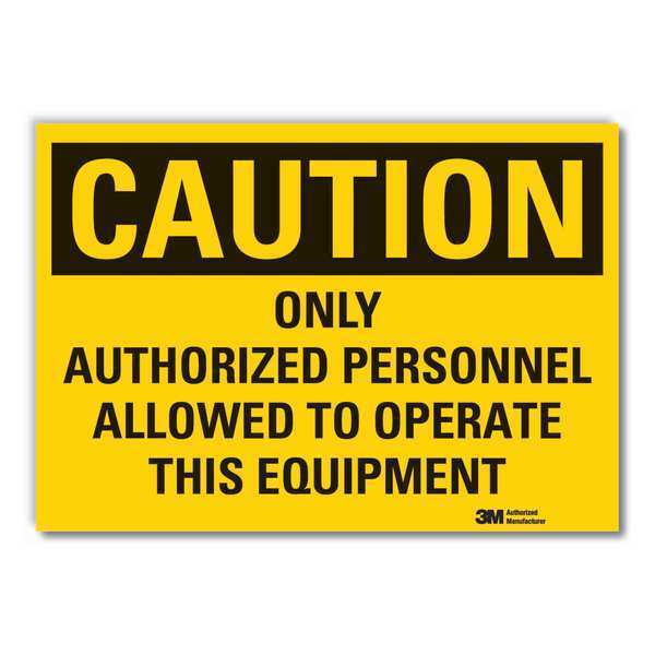 Caution Sign, 10 in H, 14 in W, Non-PVC Polymer, Horizontal Rectangle, English, LCU3-0453-ED_14x10