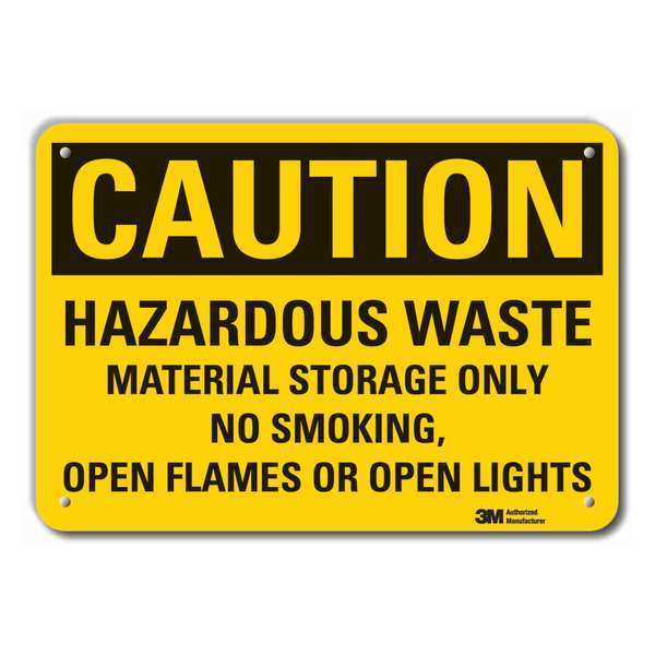 Reflective Hazardous Waste Caution Sign, 7