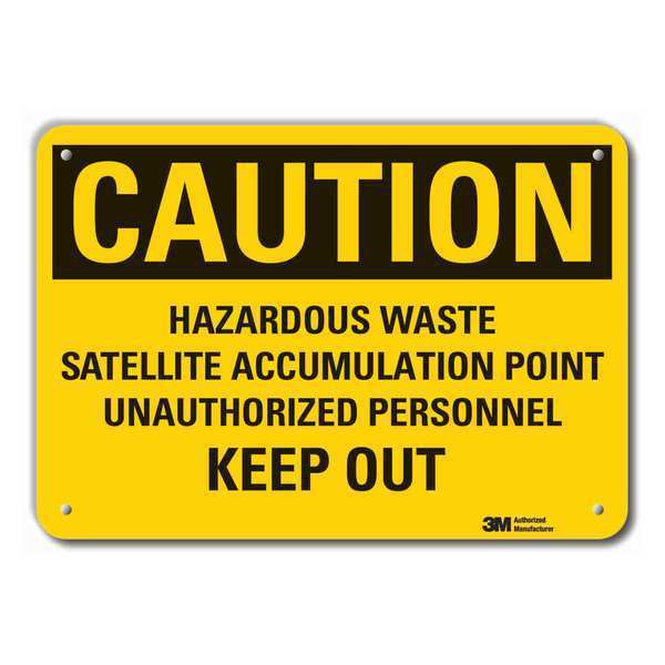Caution Sign, 7 in H, 10 in W, Plastic, Vertical Rectangle, English, LCU3-0473-NP_10x7