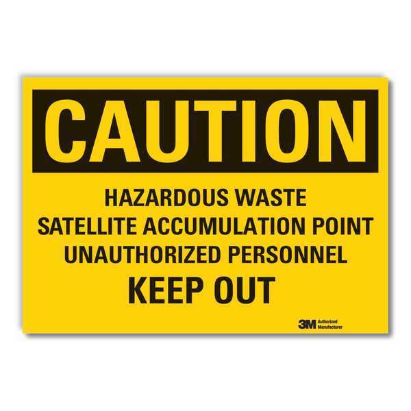 Caution Sign, 7 in H, 10 in W, Non-PVC Polymer, Vertical Rectangle, English, LCU3-0473-ED_10x7
