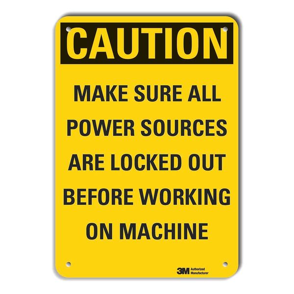 Caution Sign, 7 in. H, Aluminum, LCU3-0464-RA_10x7