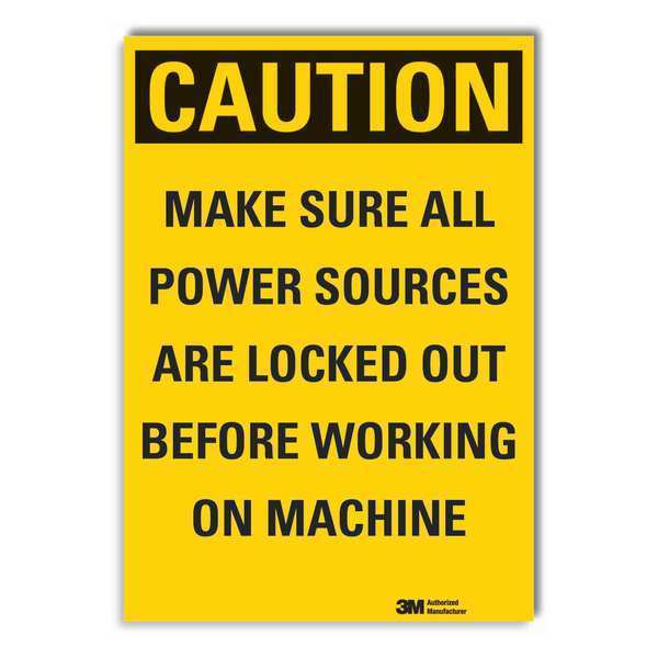 Caution Sign, 10 in. H, Vinyl, LCU3-0464-RD_14x10