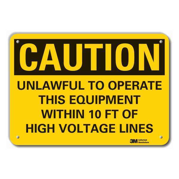 Caution Sign, 10 in. H, Aluminum, LCU3-0465-RA_14x10