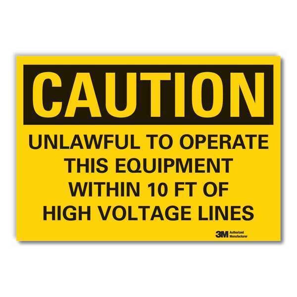Caution Sign, 5 in. H, Vinyl, LCU3-0465-RD_7x5