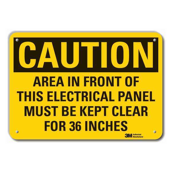 Caution Sign, 10 in. H, Aluminum, LCU3-0466-RA_14x10