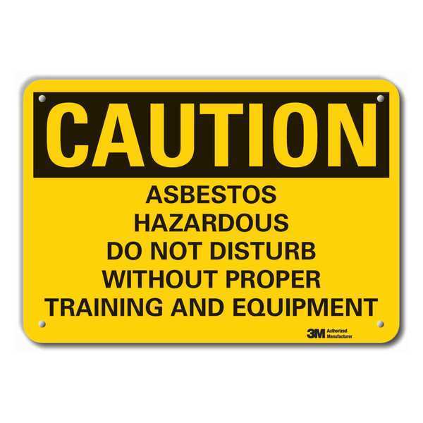 Caution Sign, 7 in H, 10 in W, Plastic, Vertical Rectangle, English, LCU3-0467-NP_10x7