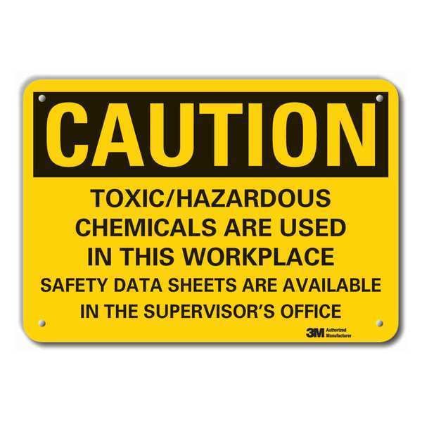 Caution Sign, 7 in H, 10 in W, Plastic, Vertical Rectangle, English, LCU3-0488-NP_10x7